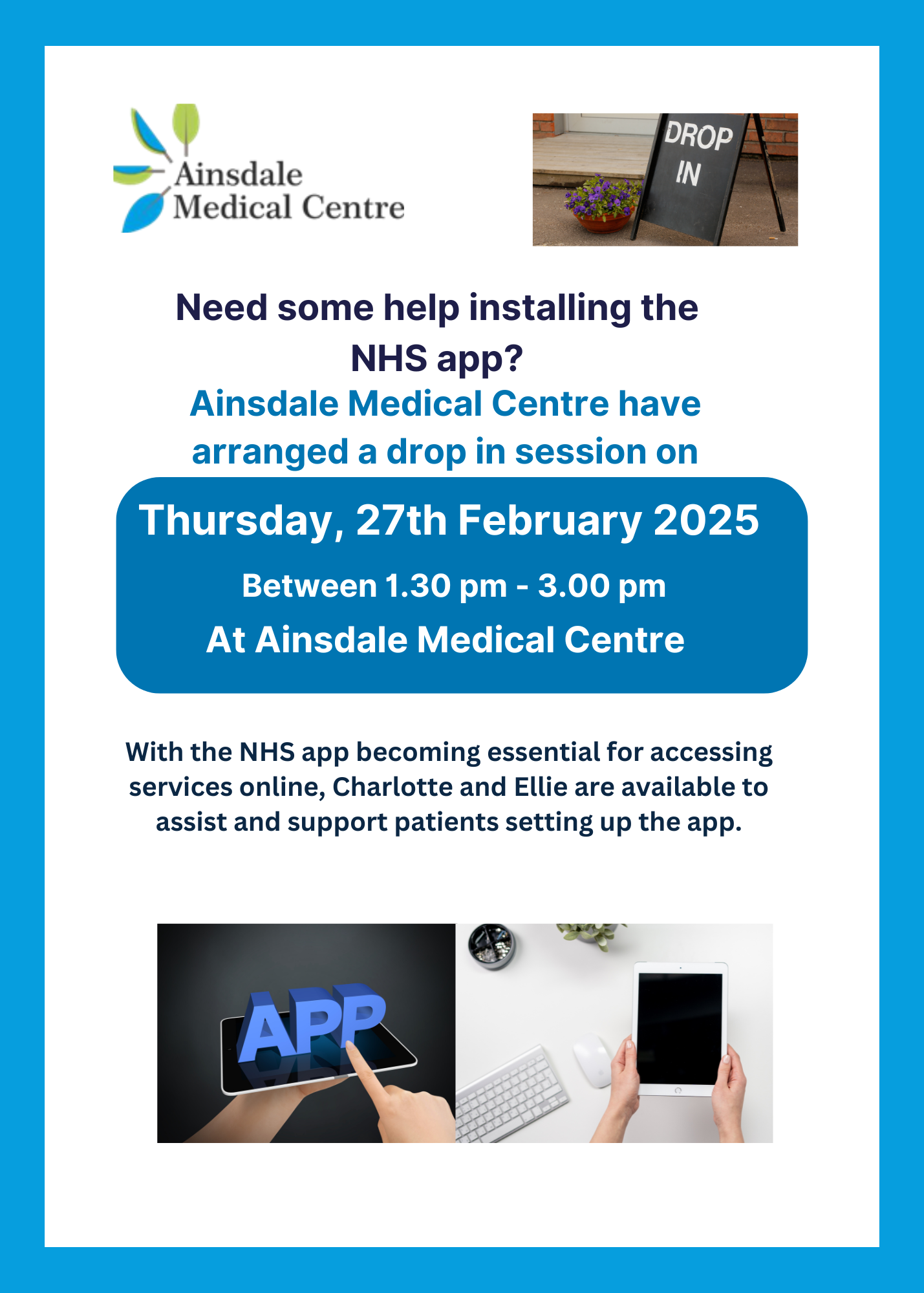 NHS App Session 27th February between 1.30pm - 3pm