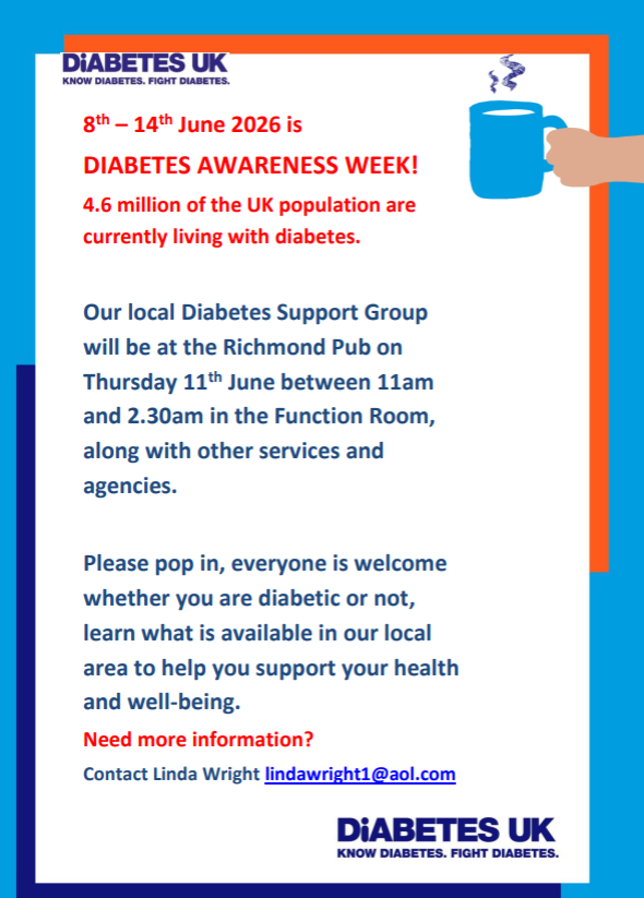 Diabetes Awareness Week 8th to 14th June 